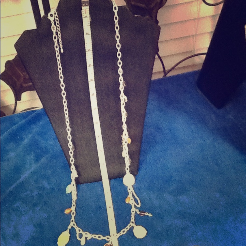 Long Matte Silver Necklace